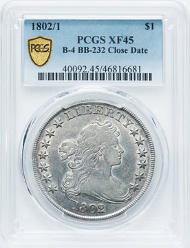 1802/1 $1 B-4 BB-232 Early Dollar PCGS XF45