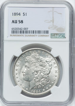 1894 $1 Morgan Dollar NGC AU58
