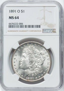 1891-O $1 Morgan Dollar NGC MS64