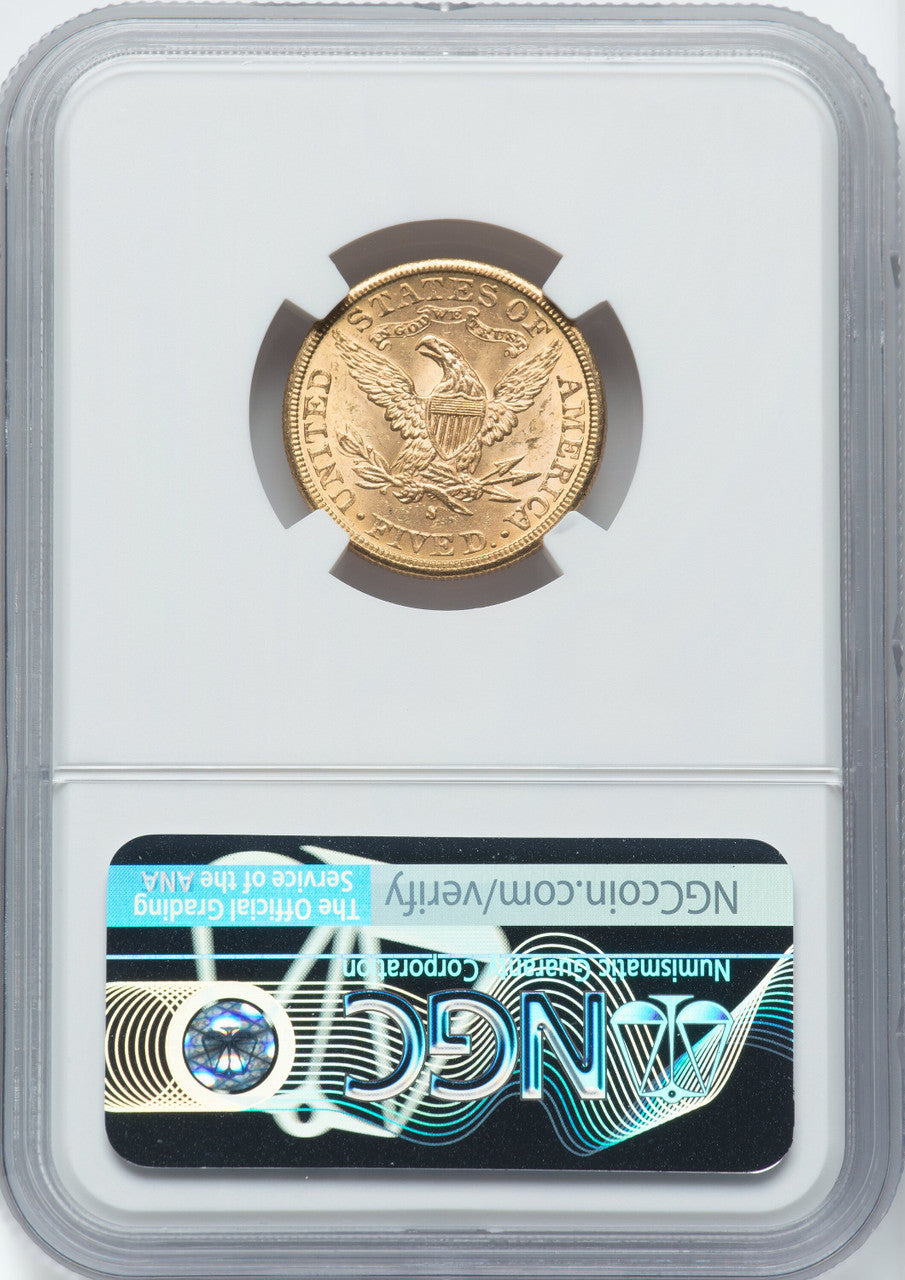 1886-S $5 CAC Liberty Half Eagle NGC MS64 (762275008)