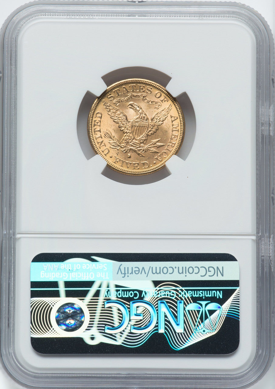 1886-S $5 CAC Liberty Half Eagle NGC MS64 (762275003)