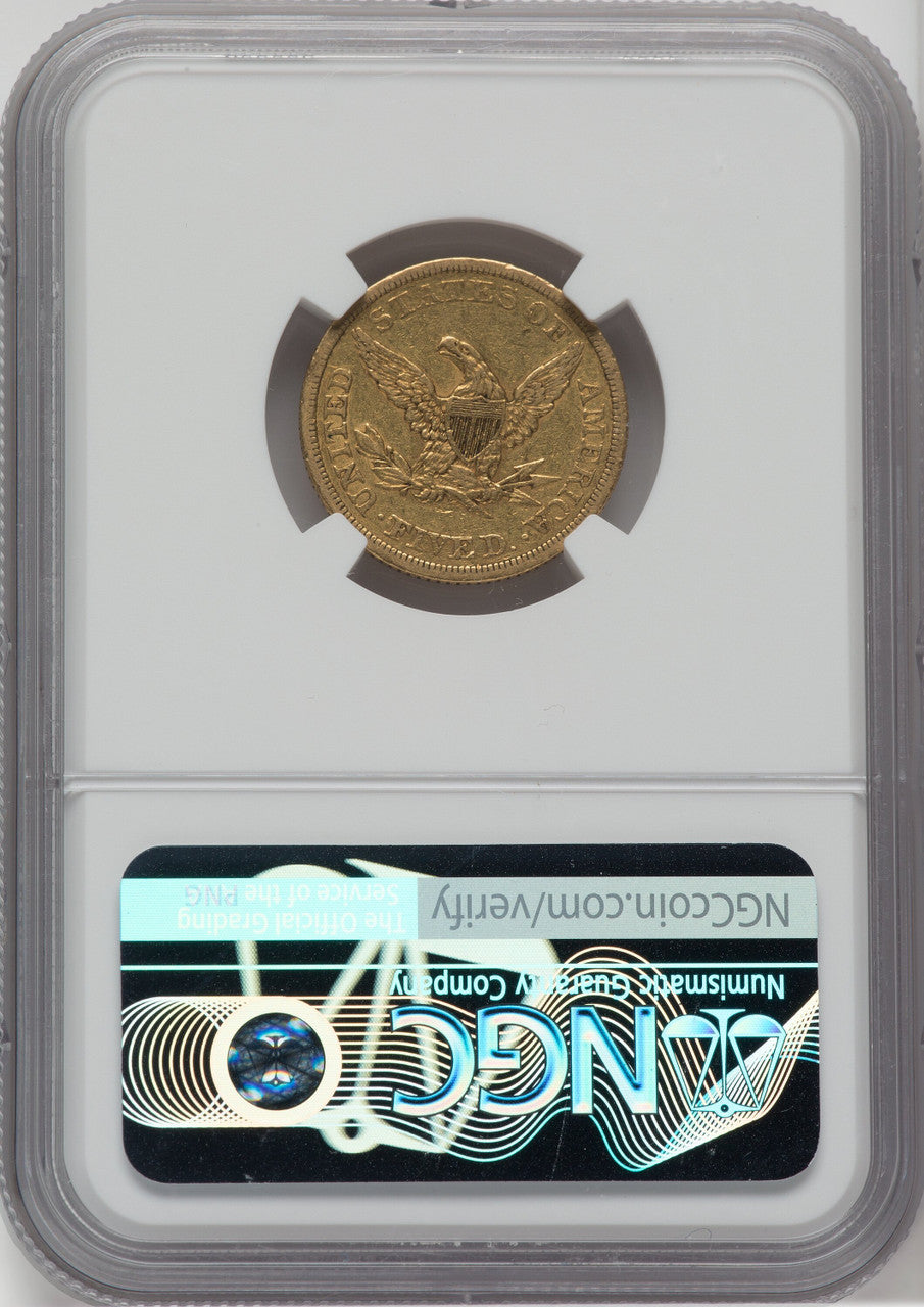 1843 $5 Liberty Half Eagle NGC AU50
