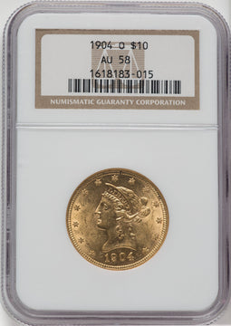 1904-O $10 Liberty Eagle NGC AU58
