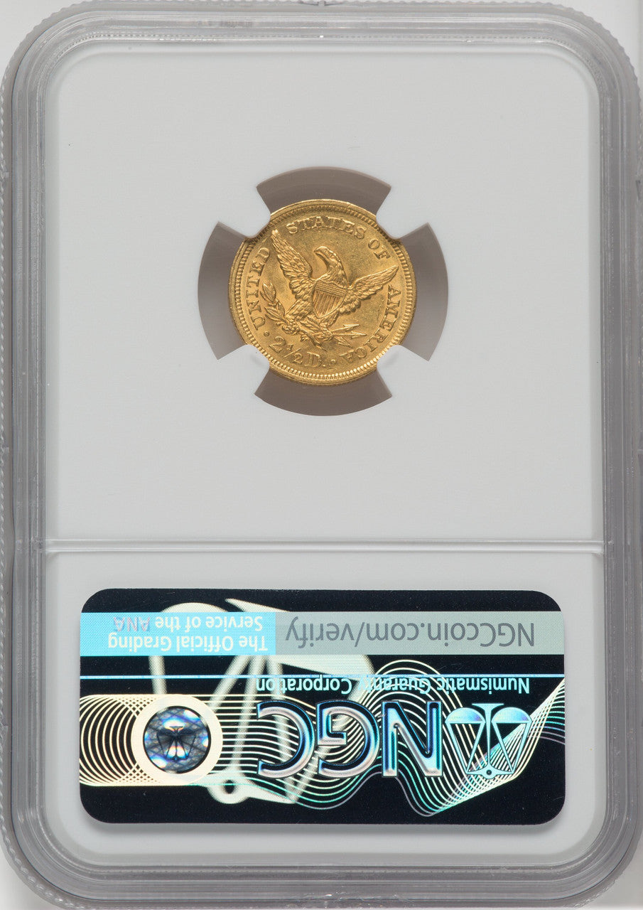 1857 $2.50 Liberty Quarter Eagle NGC MS61