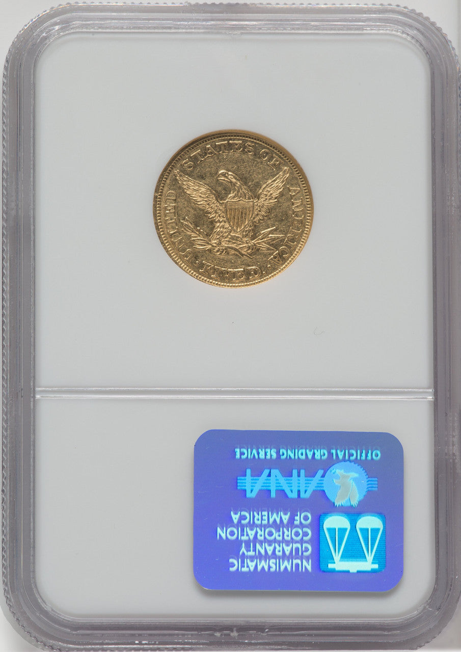 1843 $5 Liberty Half Eagle NGC AU53