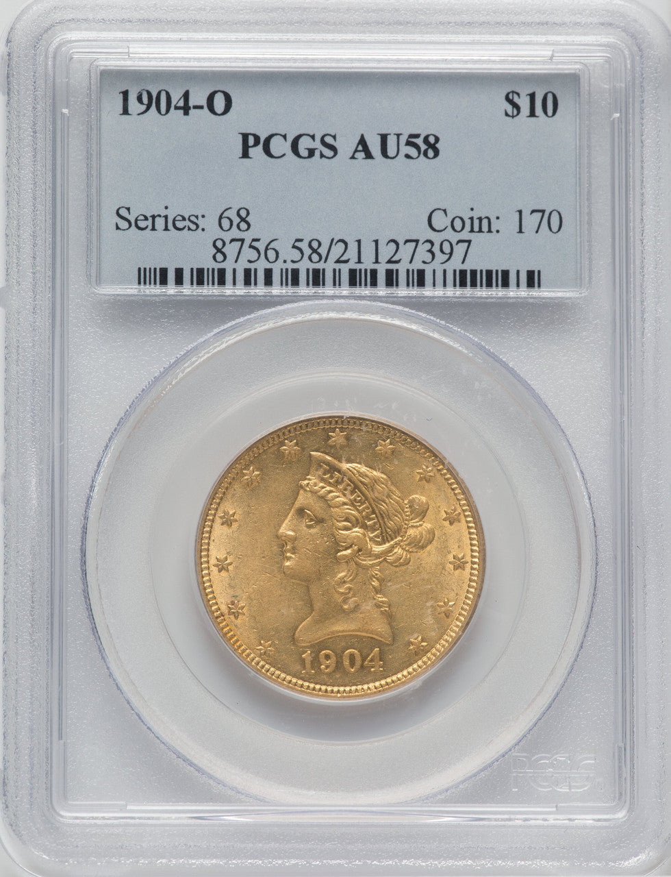1904-O $10 Liberty Eagle PCGS AU58