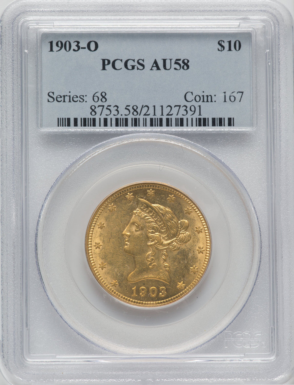 1903-O $10 Liberty Eagle PCGS AU58