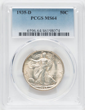 1935-D 50C Walking Liberty Half Dollar PCGS MS64