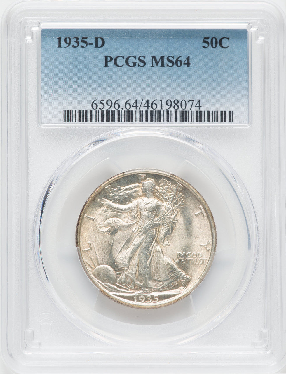 1935-D 50C Walking Liberty Half Dollar PCGS MS64