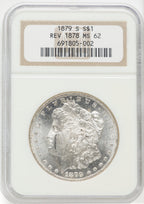1879-S $1 Reverse of 1878 Morgan Dollar NGC MS62