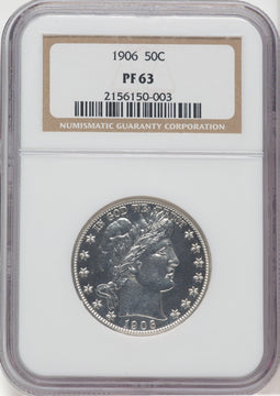 1906 50C Proof Barber Half Dollar NGC PR63
