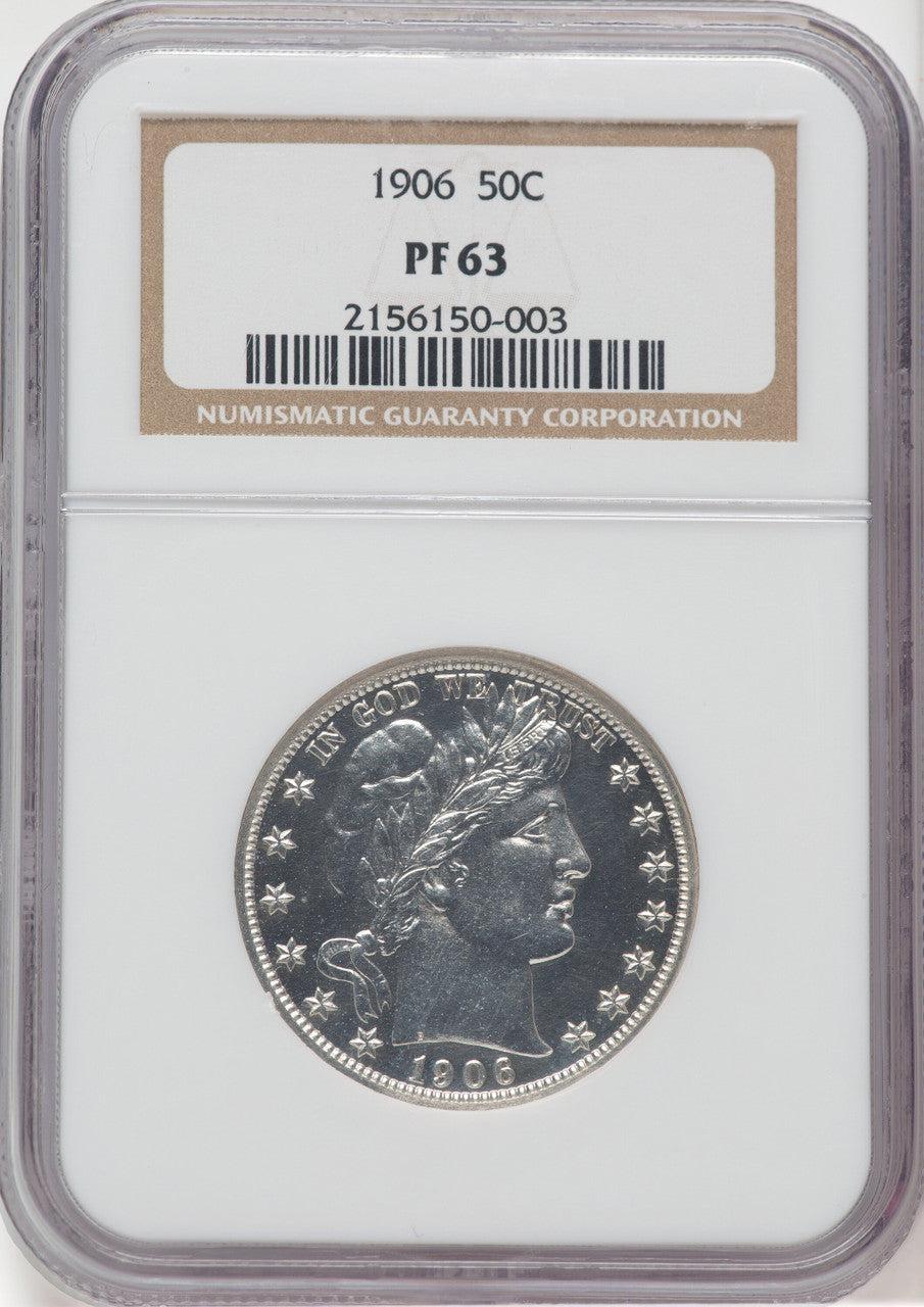 1906 50C Proof Barber Half Dollar NGC PR63