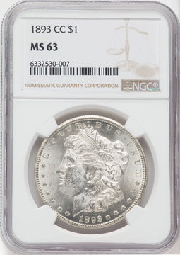 1893-CC $1 Morgan Dollar NGC MS63