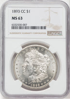 1893-CC $1 Morgan Dollar NGC MS63