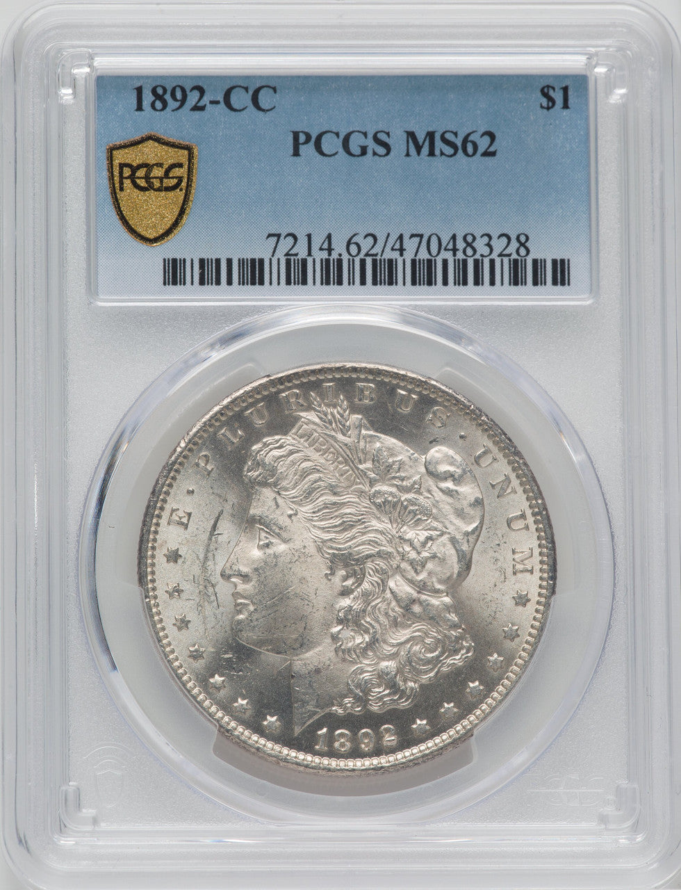 1892-CC $1 Morgan Dollar PCGS MS62