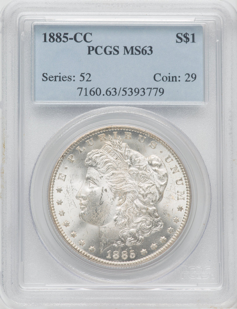 1885-CC $1 Morgan Dollar PCGS MS63