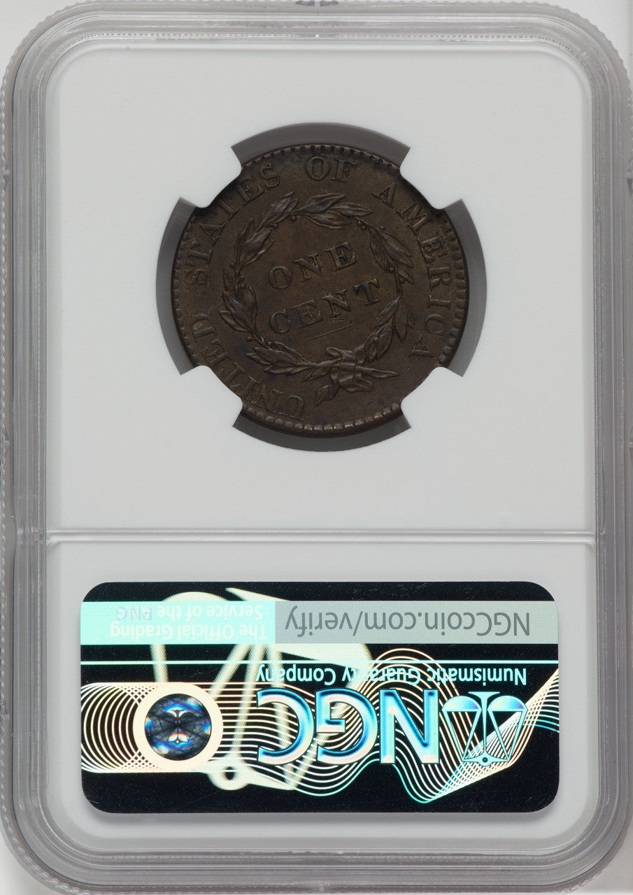 1822 1C BN Large Cent NGC AU58