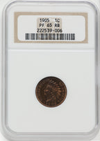 1905 1C RB Proof Indian Cent NGC PR65