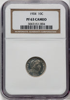 1904 10C CA Proof Barber Dime NGC PR63
