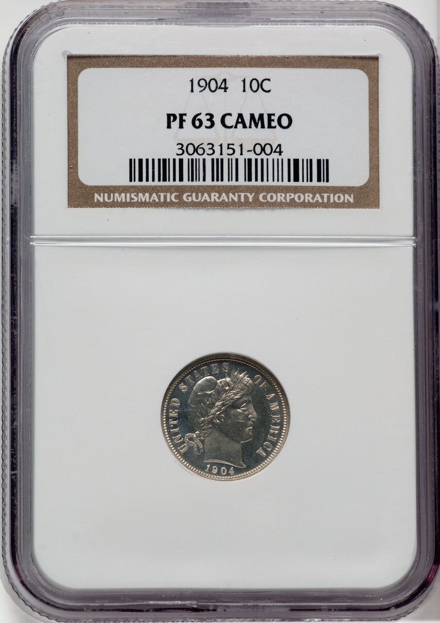 1904 10C CA Proof Barber Dime NGC PR63