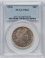 1910 50C Proof Barber Half Dollar PCGS PR63