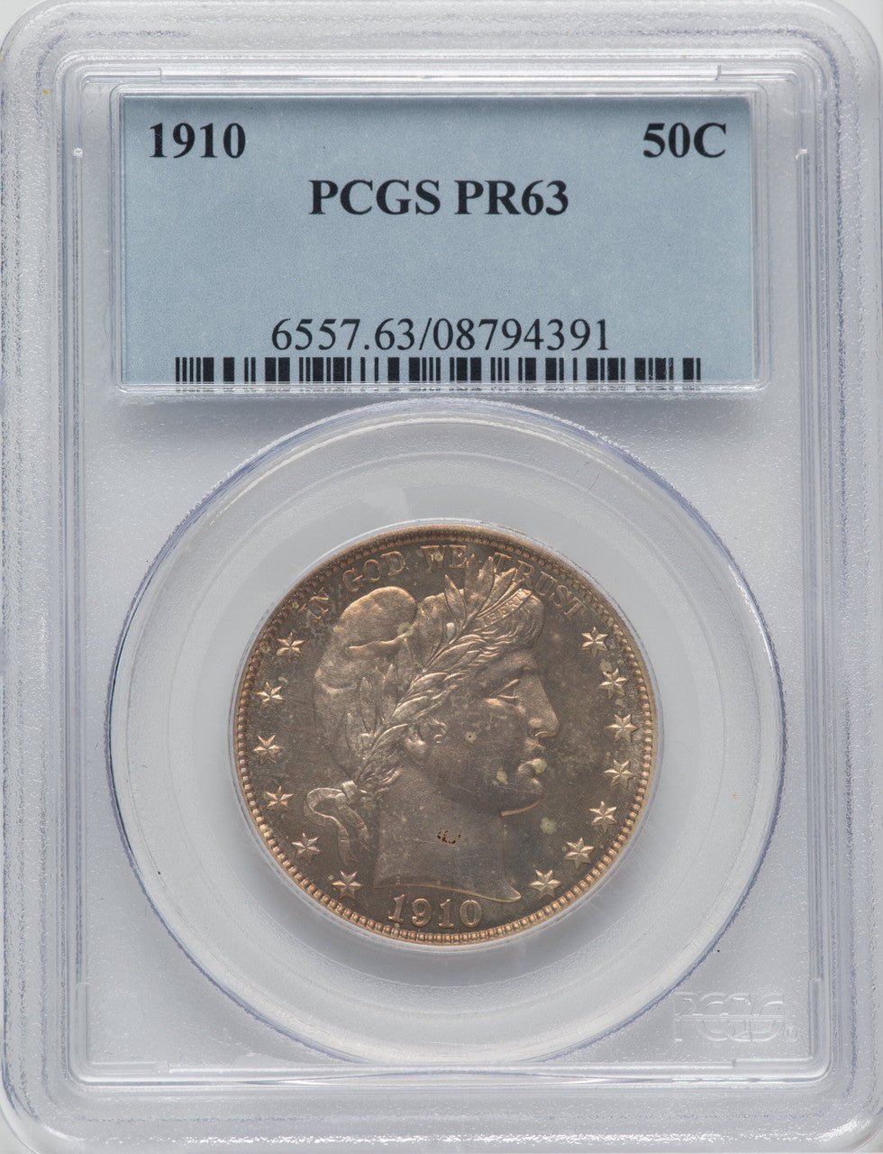 1910 50C Proof Barber Half Dollar PCGS PR63