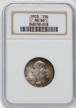1953 25C Washington Quarter NGC MS68