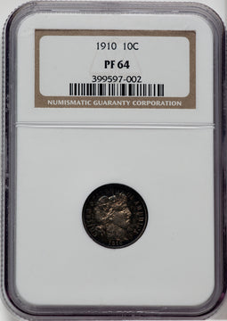 1910 10C Proof Barber Dime NGC PR64