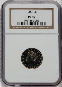 1905 5C Proof Liberty Nickel NGC PR65