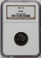 1905 5C Proof Liberty Nickel NGC PR65
