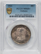 1921 50C Alabama Commemorative Silver PCGS MS65+