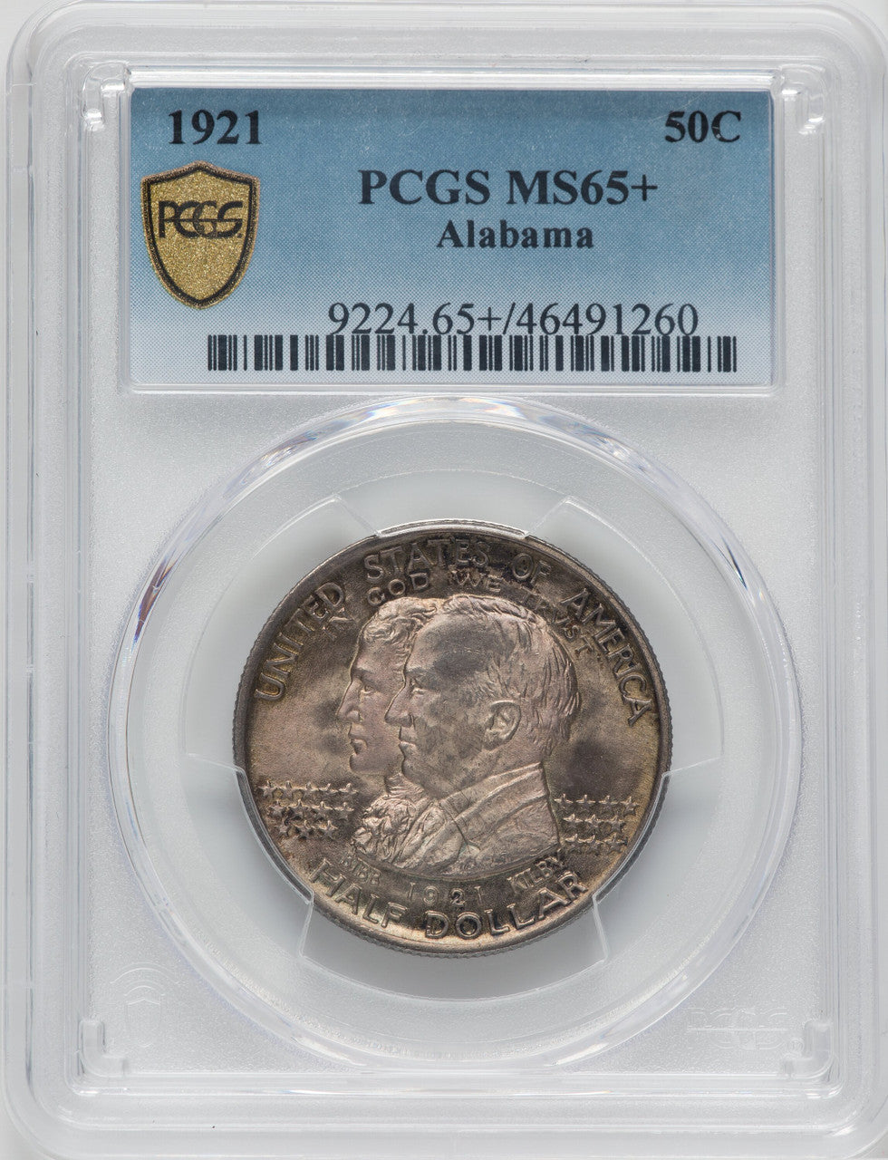 1921 50C Alabama Commemorative Silver PCGS MS65+
