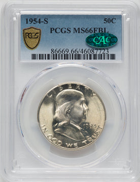 1954-S 50C FL CAC Franklin Half Dollar PCGS MS66