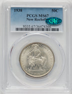 1938 50C New Rochelle CAC Commemorative Silver PCGS MS67
