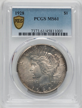 1928 $1 Peace Dollar PCGS MS61