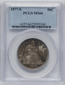 1877-S 50C Seated Half Dollar PCGS MS66