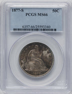1877-S 50C Seated Half Dollar PCGS MS66
