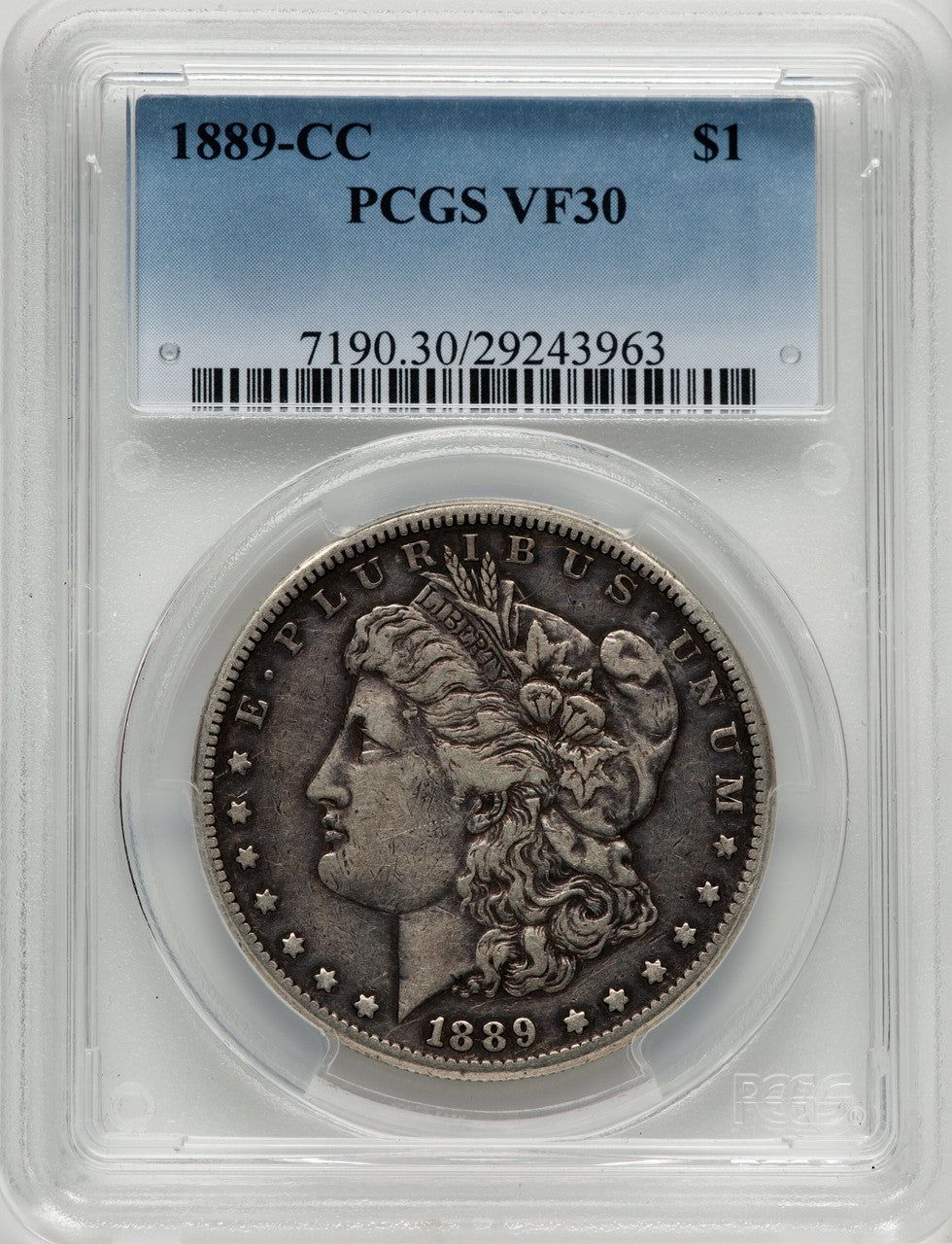 1889-CC $1 Morgan Dollar PCGS VF30