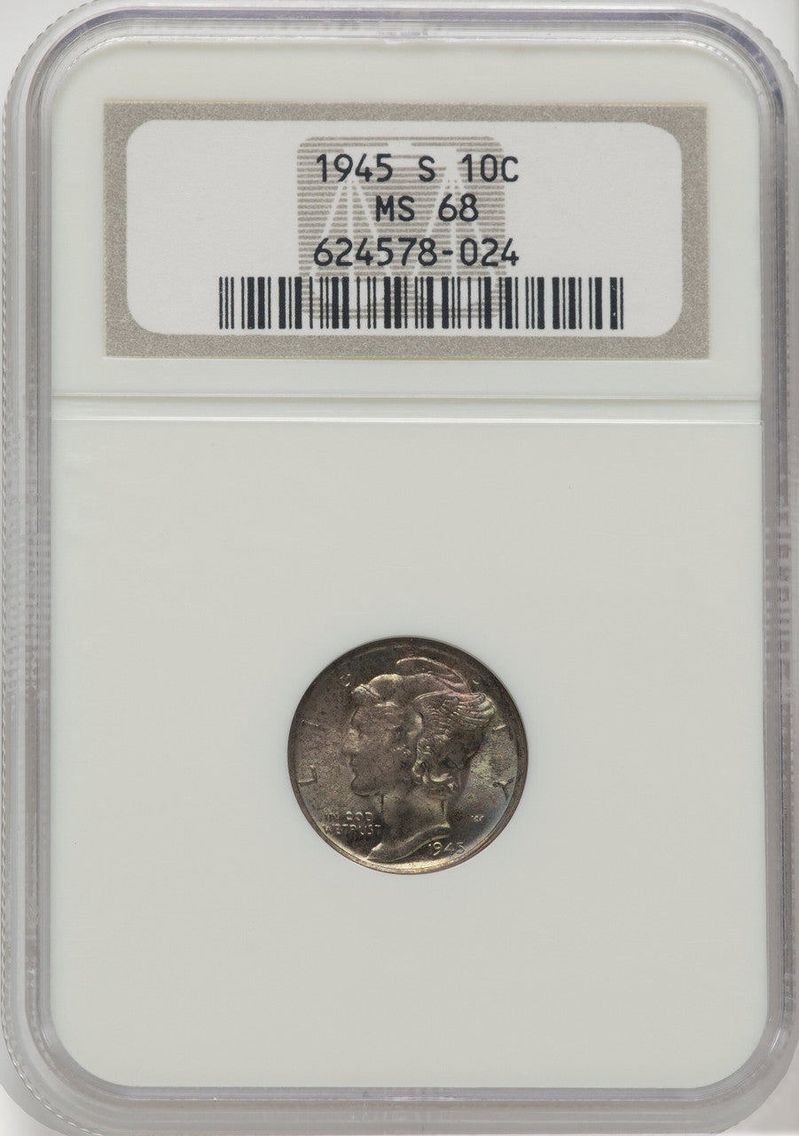 1945-S 10C Mercury Dime NGC MS68