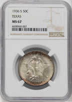 1936-S 50C Texas Commemorative Silver NGC MS67