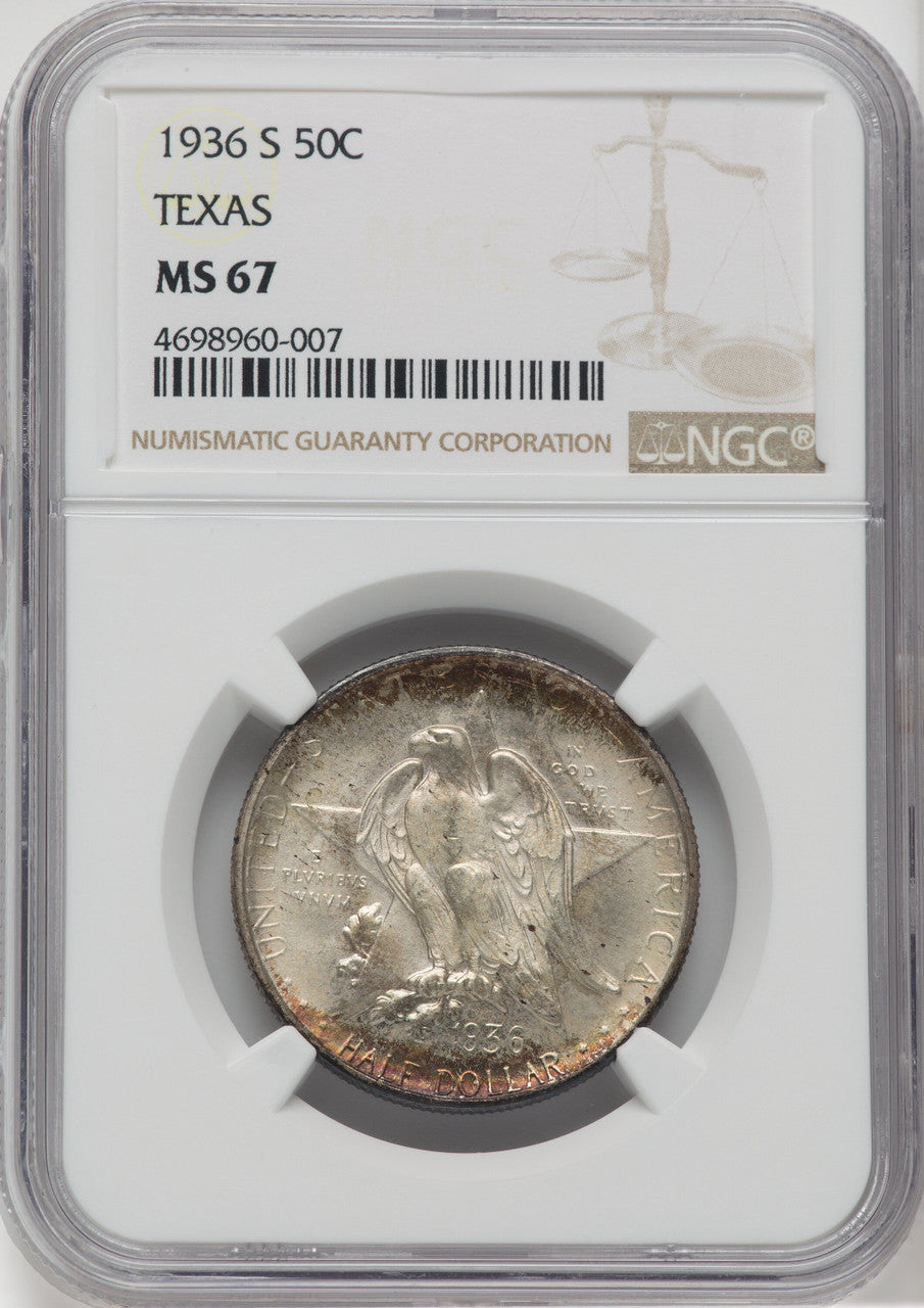 1936-S 50C Texas Commemorative Silver NGC MS67