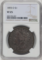 1893-O $1 Morgan Dollar NGC VF25