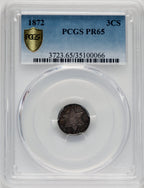 1872 3CS Proof Three Cent Silver PCGS PR65