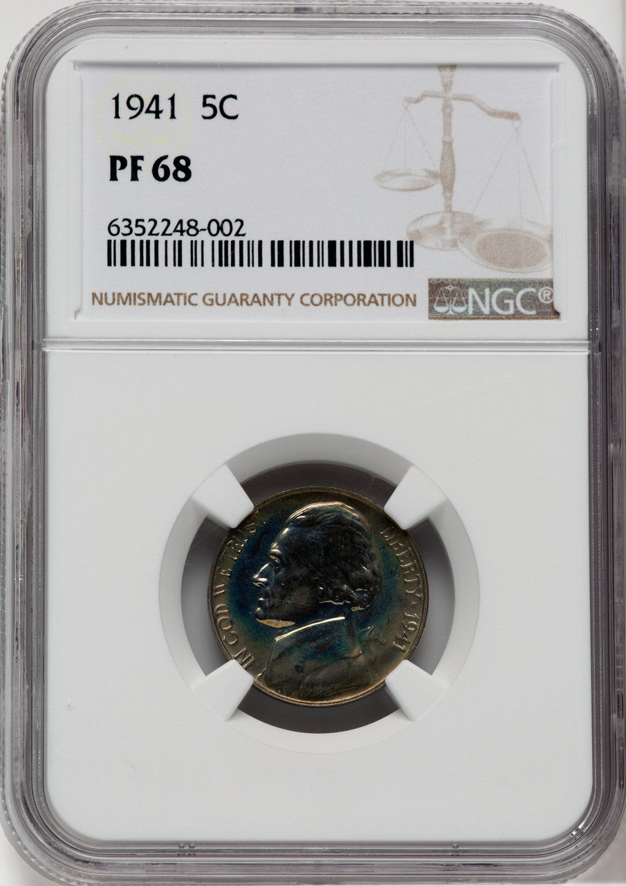 1941 5C Proof Jefferson Nickel NGC PR68
