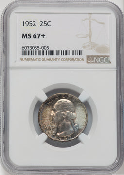 1952 25C NGC Plus Washington Quarter NGC MS67+