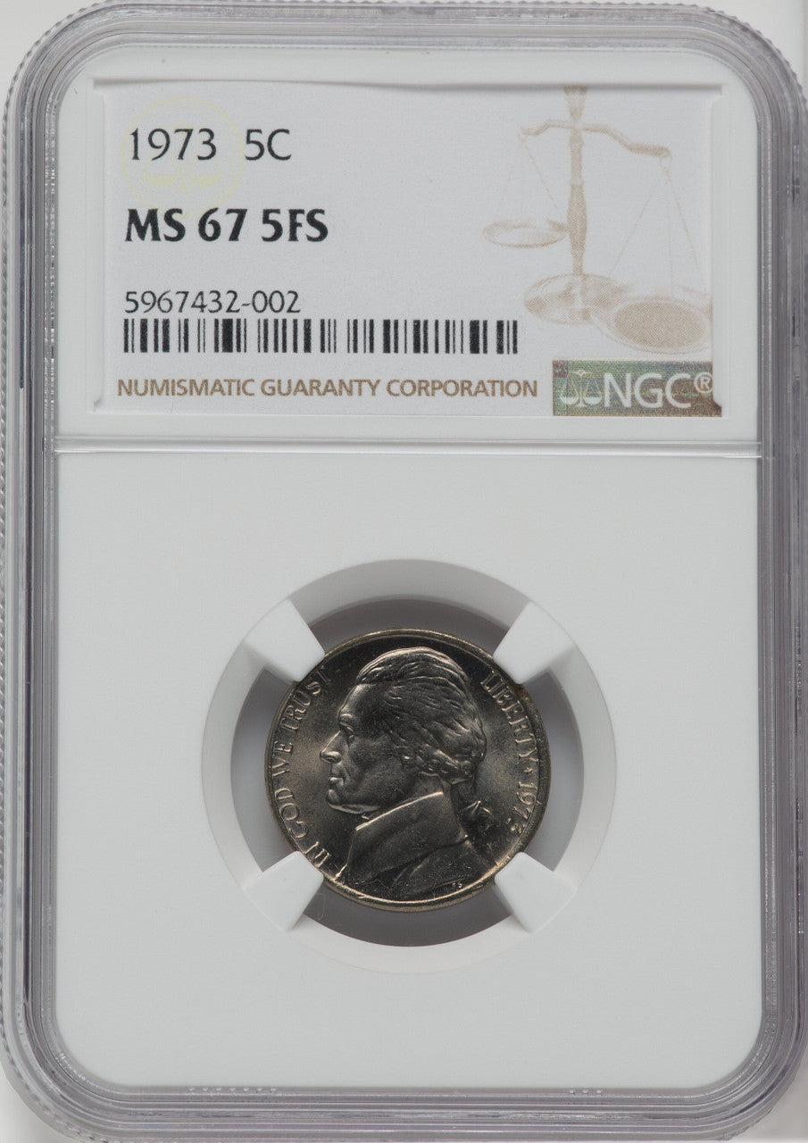 1973 5C FS Jefferson Nickel NGC MS67