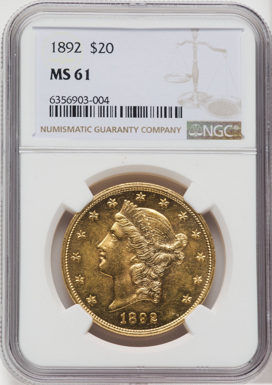 1892 $20 Liberty Double Eagle NGC MS61