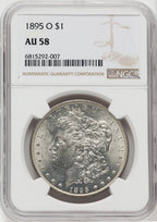 1895-O $1 Morgan Dollar NGC AU58