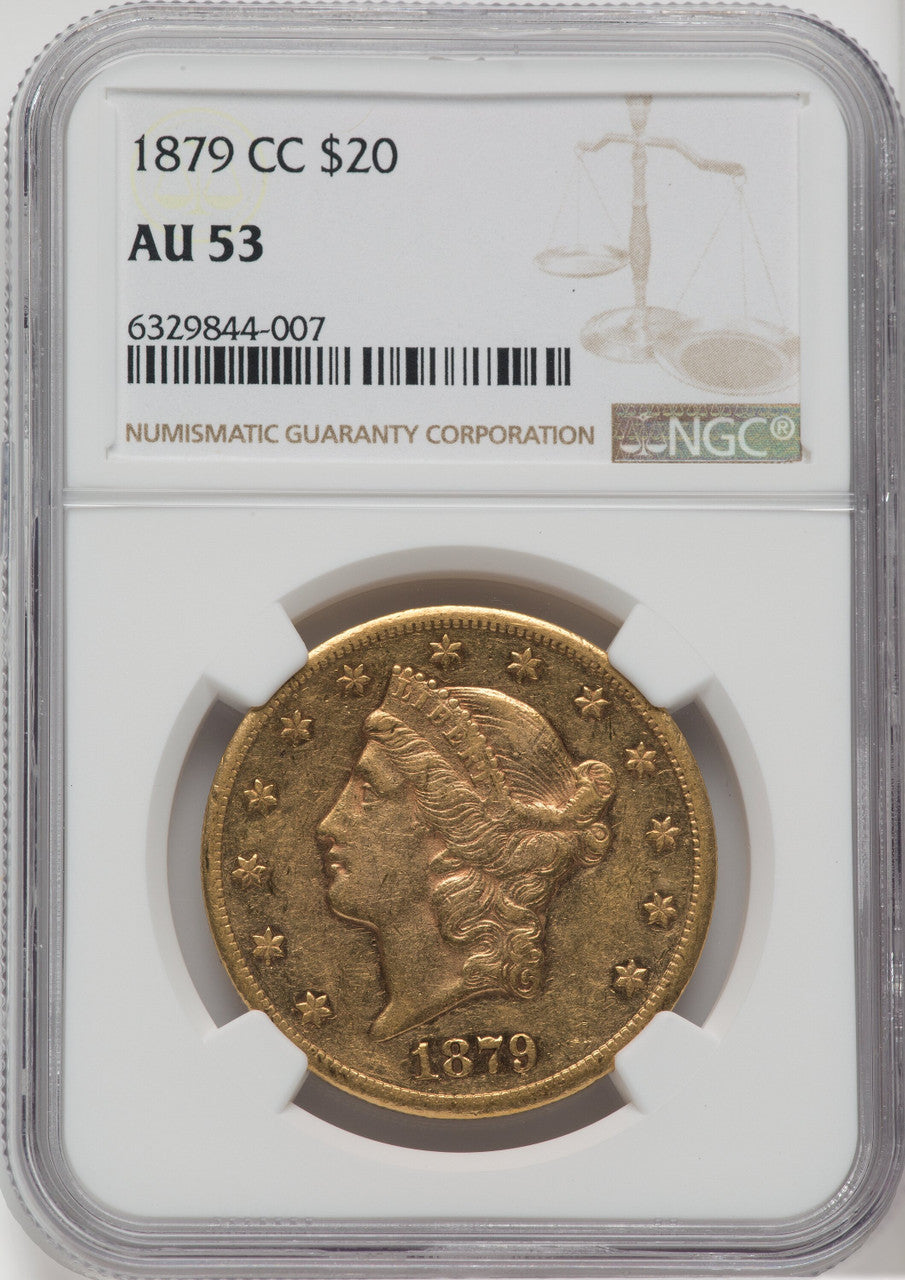 1879-CC $20 Liberty Double Eagle NGC AU53