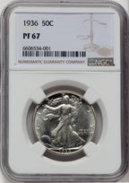 1936 50C Proof Walking Liberty Half Dollar NGC PR67